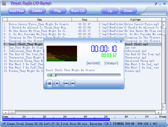 Screenshot of Power Audio CD Burner